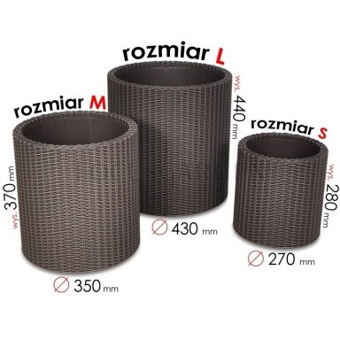 Pastatomų vazonų CYLINDER brown komplektas