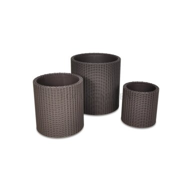 Pastatomų vazonų CYLINDER brown komplektas
