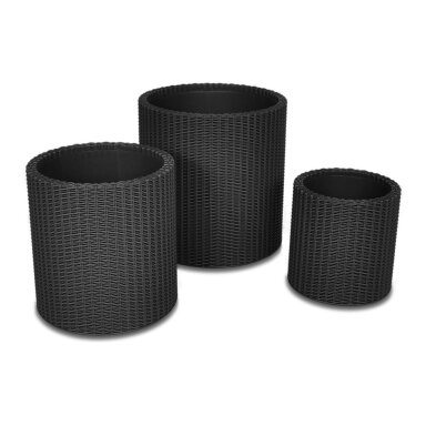 Pastatomų vazonų CYLINDER graphite komplektas