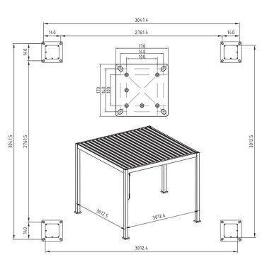 Pavėsinė PREMIUM 3x3 antracitas