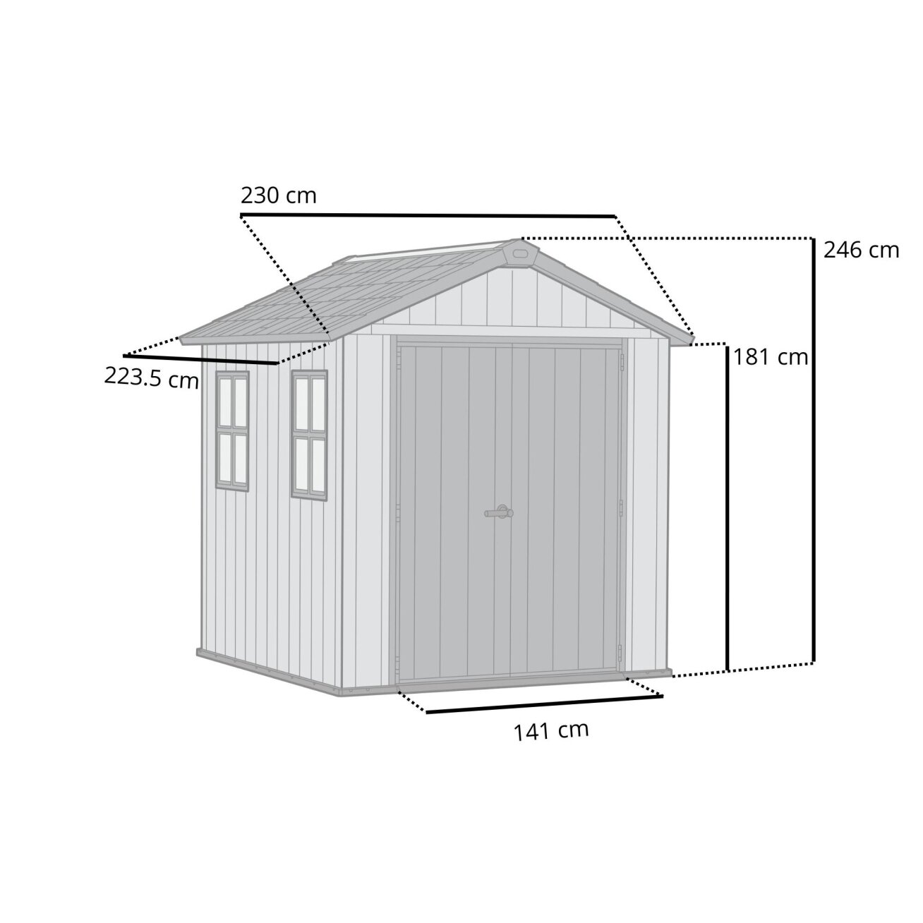 Plastikinis sandėliukas Keter Newton Plus 775 pilkas (5,1 m²) 4