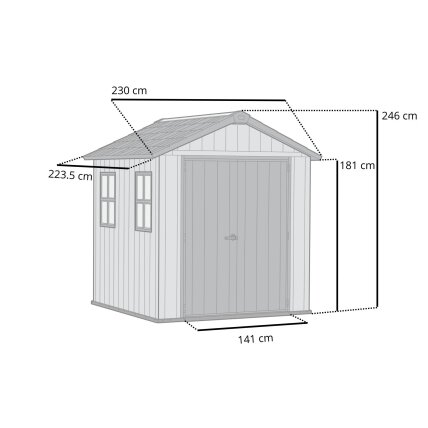 Plastikinis sandėliukas Keter Newton Plus 775 pilkas (5,1 m²) 4