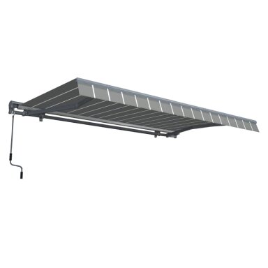 PREMIUM terasos markizė 400x300 pilka/balta