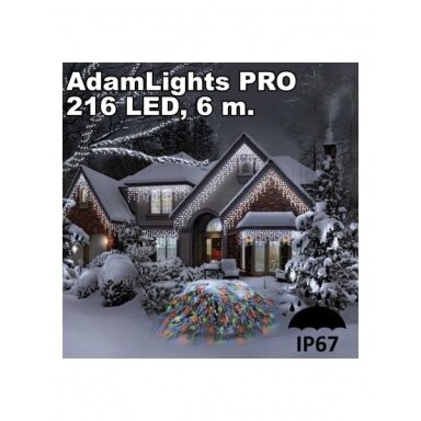 Profesionali AdamLights lauko girlianda varvekliai | IP67, 216 LED, 600 x 50 cm Profesionali AdamLights lauko girlianda varvekliai | IP67, 216 LED, 600 x 50 cm