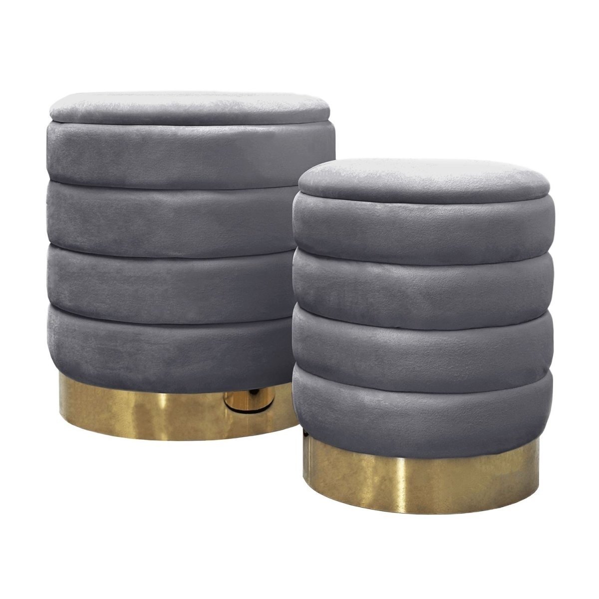 Pufų komplektas MIRELE su daiktadėže – grey 4 Pufų komplektas MIRELE su daiktadėže – grey 4