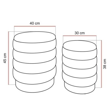Pufų komplektas MIRELE su daiktadėže – beige
