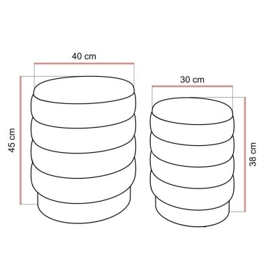 Pufų komplektas MIRELE su daiktadėže – grey