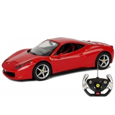 Pultu valdomas automobilis Ferrari Italia Rastar 1:14, raudonos spalvos Pultu valdomas automobilis Ferrari Italia Rastar 1:14, raudonos spalvos