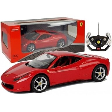 Pultu valdomas automobilis Ferrari Italia Rastar 1:14, raudonos spalvos Pultu valdomas automobilis Ferrari Italia Rastar 1:14, raudonos spalvos