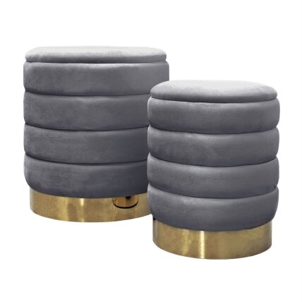 Pufų komplektas MIRELE su daiktadėže – grey 4 Pufų komplektas MIRELE su daiktadėže – grey 4