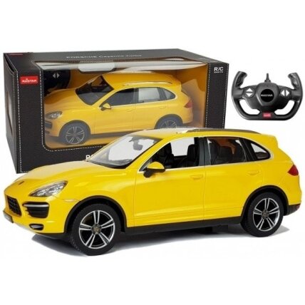 Pultu valdomas automobilis Porsche Cayenne Rastar 1:14, geltonos spalvos Pultu valdomas automobilis Porsche Cayenne Rastar 1:14, geltonos spalvos