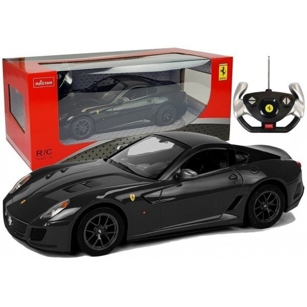 Pultu valdomas automobilis Ferrari 599 GTO Rastar 1:14, juodos spalvos