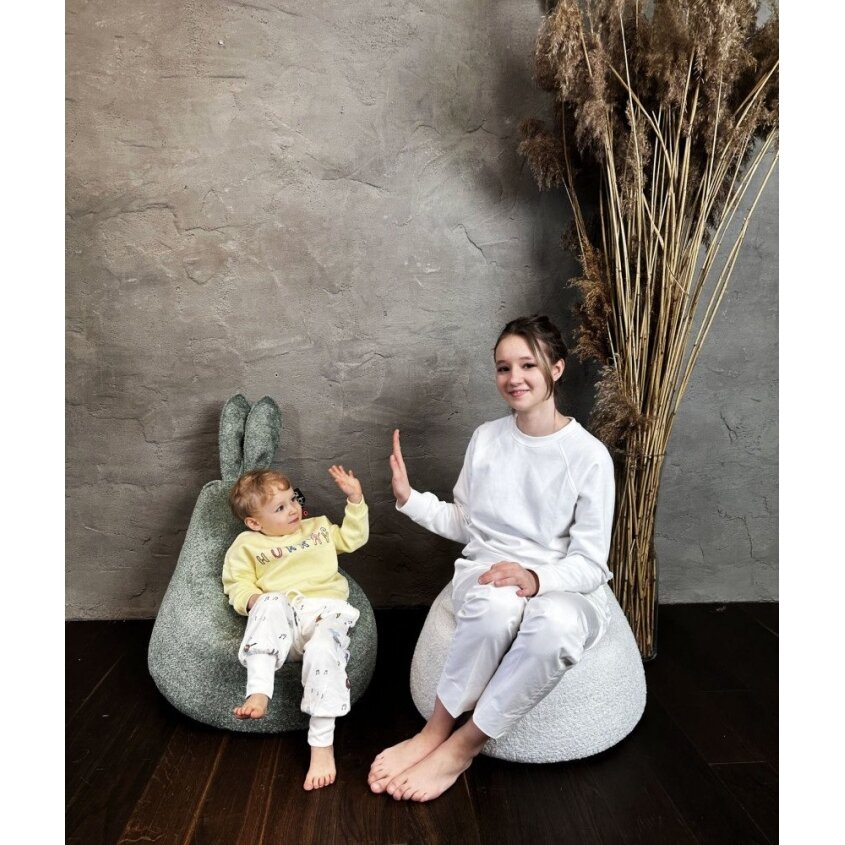 Qubo™ Baby Rabbit Crocus FLUFFY FIT sėdmaišis 3