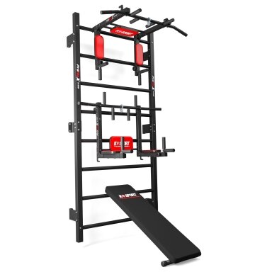 Rinkinys gimnastikos sienelė, skersinis + lygiagretės du viename ir suolas KS 100 Rinkinys gimnastikos sienelė, skersinis + lygiagretės du viename ir suolas KS 100