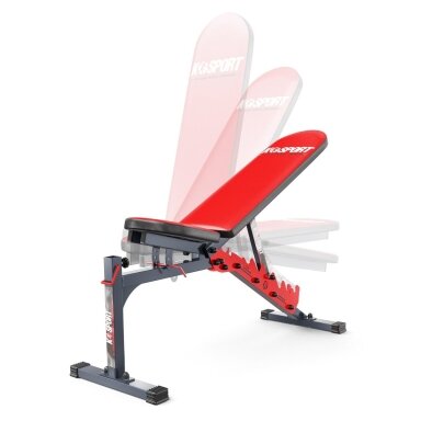 Rinkinys stovas štangai su dvipusiu reguliuojamu suolu ir bicepso priedu KSSL102