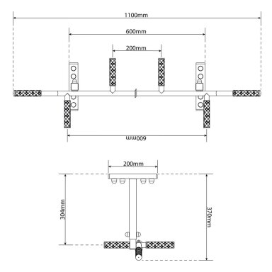 Skersinis tvirtinamas prie lubų KHS0003