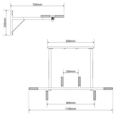 Skersinis tvirtinamas prie sienos KHS0001