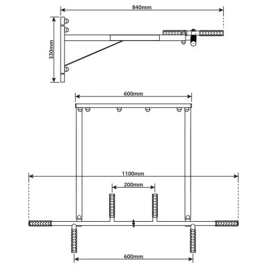 Skersinis tvirtinamas prie sienos KSH022 Skersinis tvirtinamas prie sienos KSH022