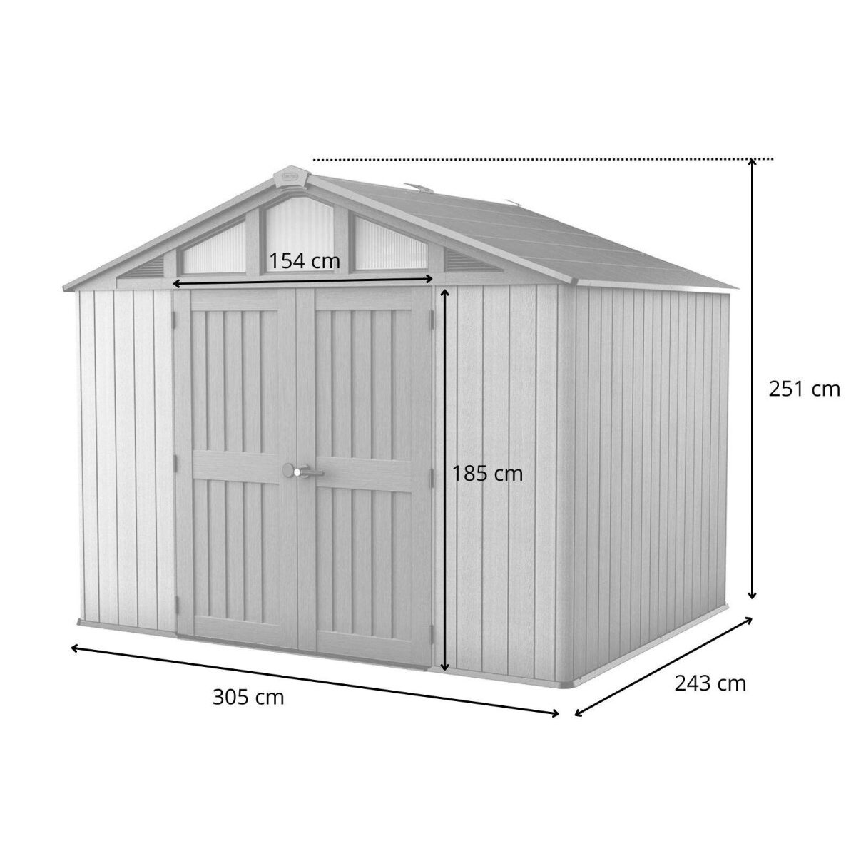 Sodo sandėliukas Keter Stronghold 10x8 Grey 7,4m2 1