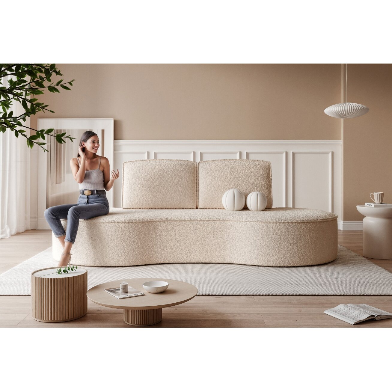 Svetainės minkšta sofa SOFIA su apvalintais šonais Spalvos: Abriamo 03 (Smėlinė) 3 Svetainės minkšta sofa SOFIA su apvalintais šonais Spalvos: Abriamo 03 (Smėlinė) 3