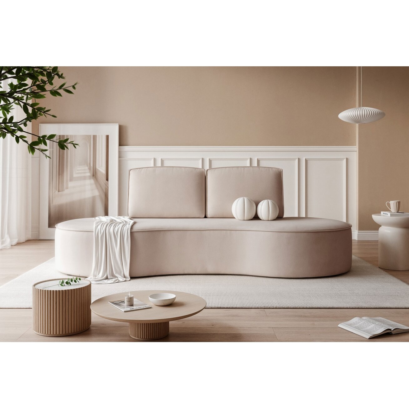 Svetainės minkšta sofa SOFIA su apvalintais šonais Spalvos: Riviera 16 (Pilkai smėlinė) 1 Svetainės minkšta sofa SOFIA su apvalintais šonais Spalvos: Riviera 16 (Pilkai smėlinė) 1