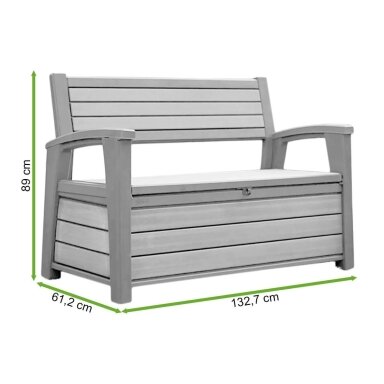 Sodo dėžė / suoliukas Keter HUDSON STORAGE BENCH 227L Grafito spalvos