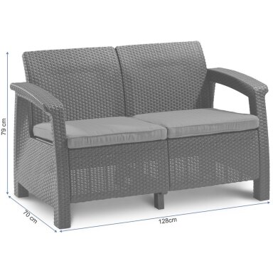 Sofa CORFU LOVE SEAT graphite