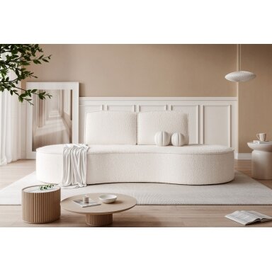 Minkšta sofa svetainei SOFIA su apvalintais šonais Spalvos: Abriamo 04 (Kreminė)