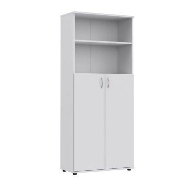 Spinta biurui su durelėmis ir lentynomis S6 White