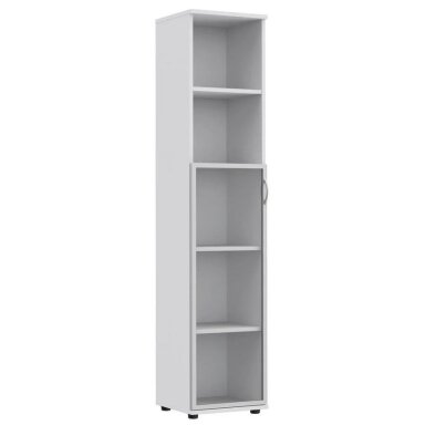 Spinta biurui su vitrina S15 Balta
