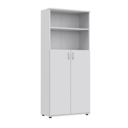 Spinta biurui su durelėmis ir lentynomis S6 White Spinta biurui su durelėmis ir lentynomis S6 White