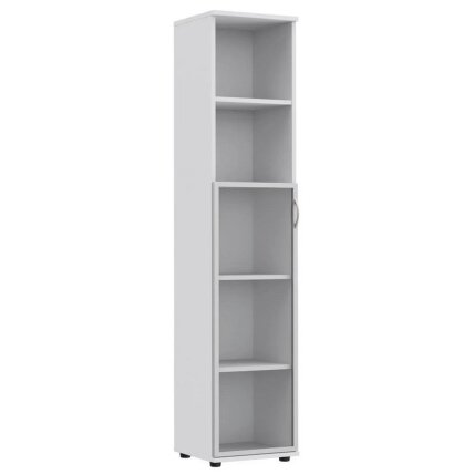 Spinta biurui su vitrina S15 Balta