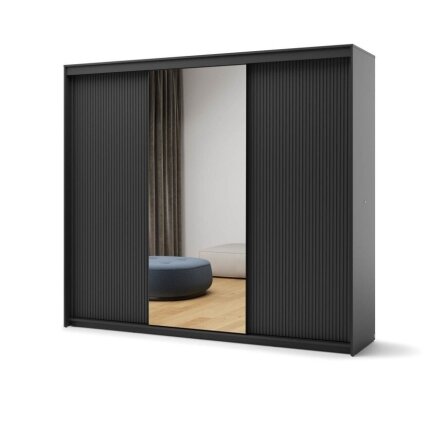 Spinta TREND250 juoda su veidrodžiu ir LED 1