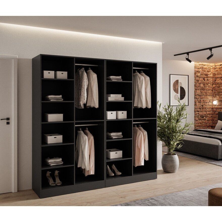 Spinta SANDBOX LOFT 200 juoda su ąžuolu ir LED 2