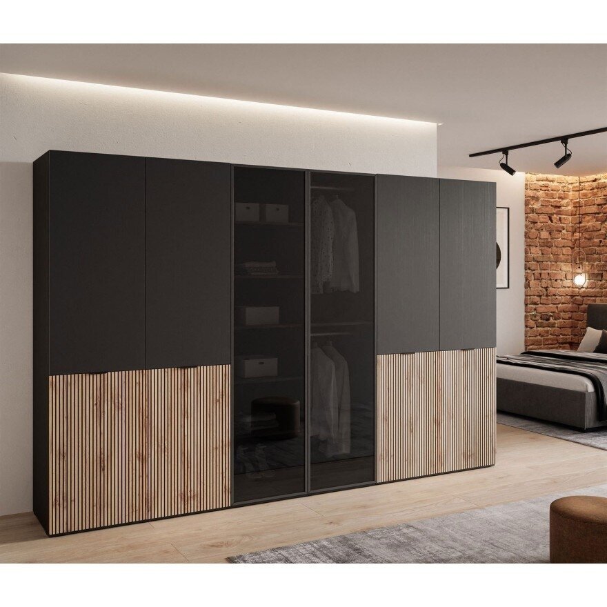 Spinta SANDBOX LOFT 300 juoda su ąžuolu ir juodu stiklu 1