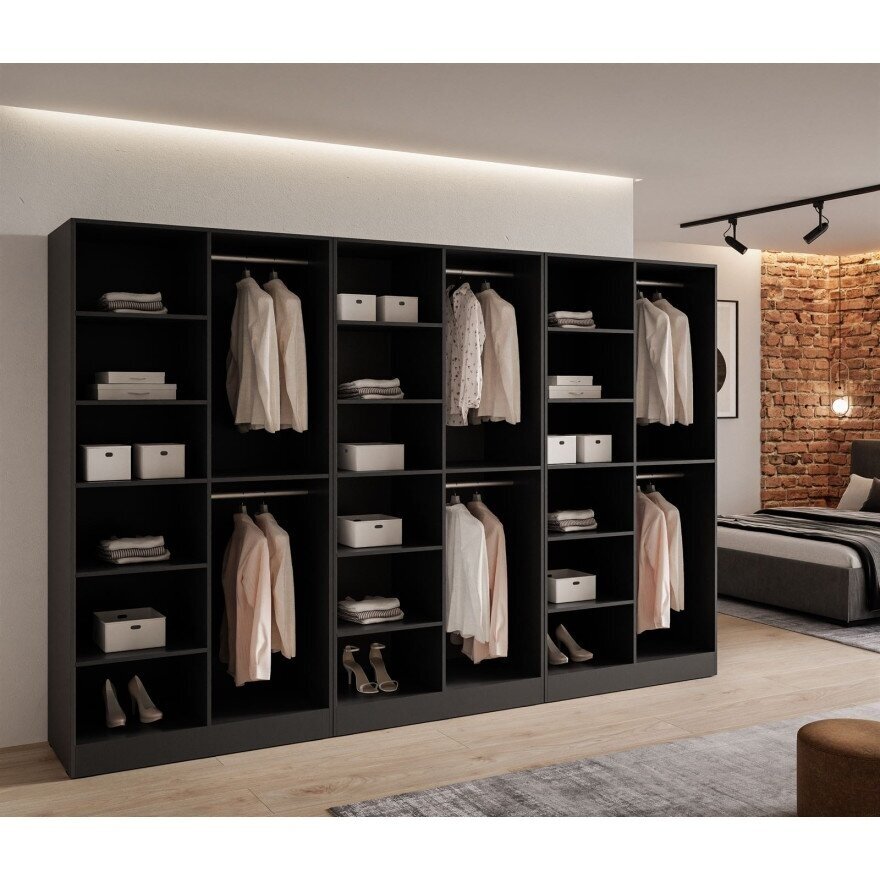 Spinta SANDBOX LOFT 300 juoda su ąžuolu ir LED 2