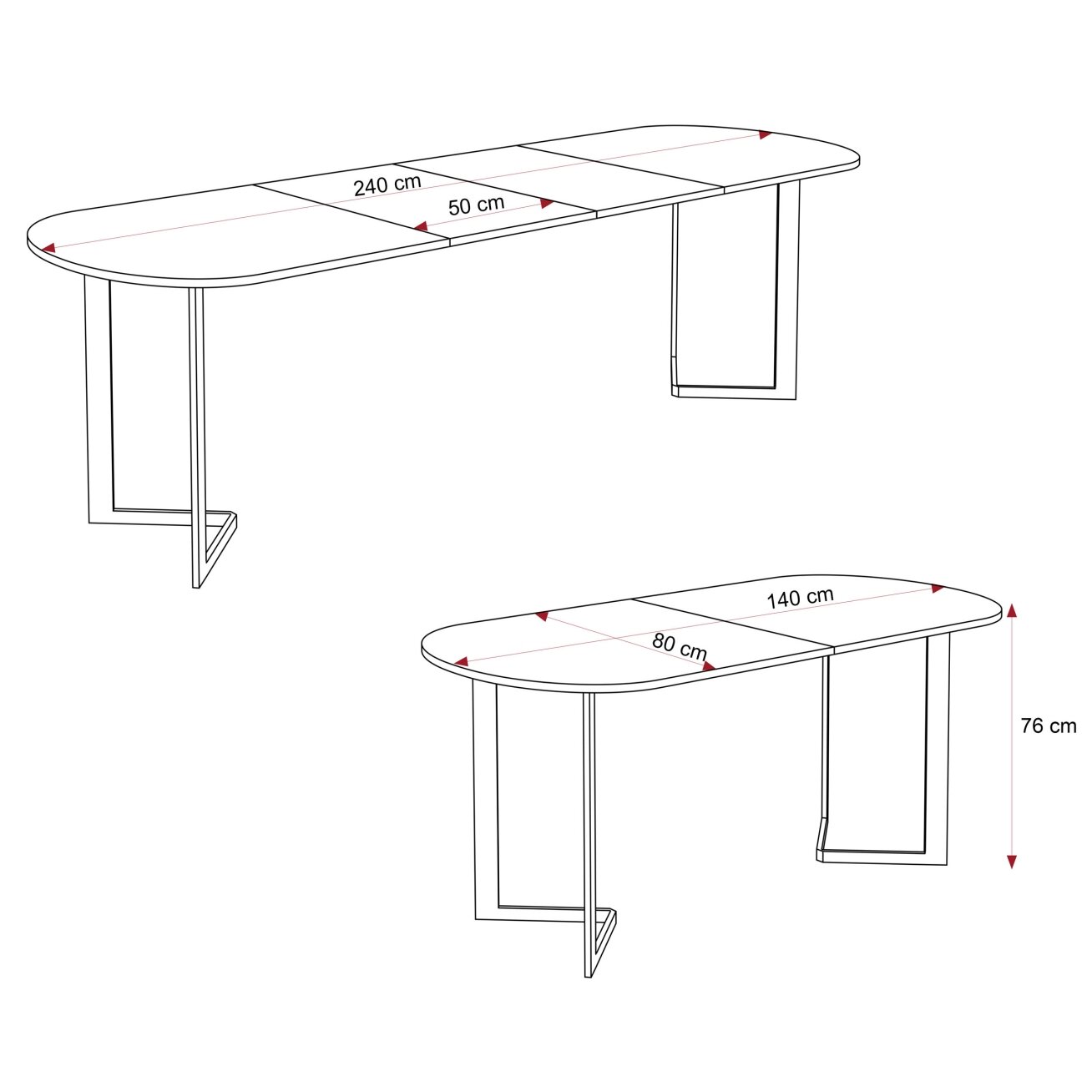 Išskleidžiamas valgomojo stalas PADMIN Plotis: 140 cm, Spalvos: Juoda / auksinis kraft ąžuolas 4