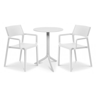 Stalo ir kėdžių komplektas TRILL/SPRITZ 2+1 bianco