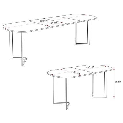 Išskleidžiamas valgomojo stalas PADMIN Spalvos: Balta / marmuras bianco, Plotis: 140 cm 4 Išskleidžiamas valgomojo stalas PADMIN Spalvos: Balta / marmuras bianco, Plotis: 140 cm 4