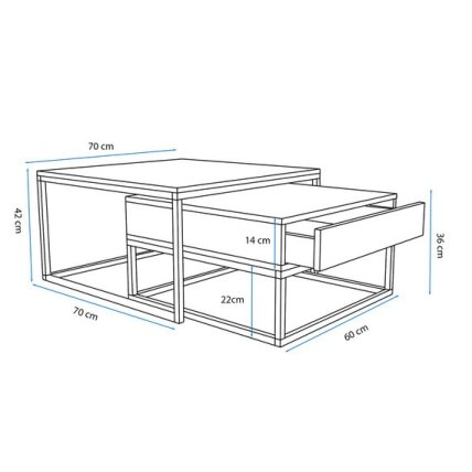 Kavos staliukas ELEGANT 2in1 su stalčiumi Spalvos: Juoda / pilka matinė + stiklas 4 Kavos staliukas ELEGANT 2in1 su stalčiumi Spalvos: Juoda / pilka matinė + stiklas 4
