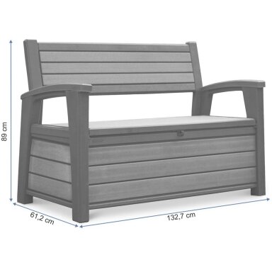 Suolas/skrynia HUDSON STORAGE BENCH 227 L graphite
