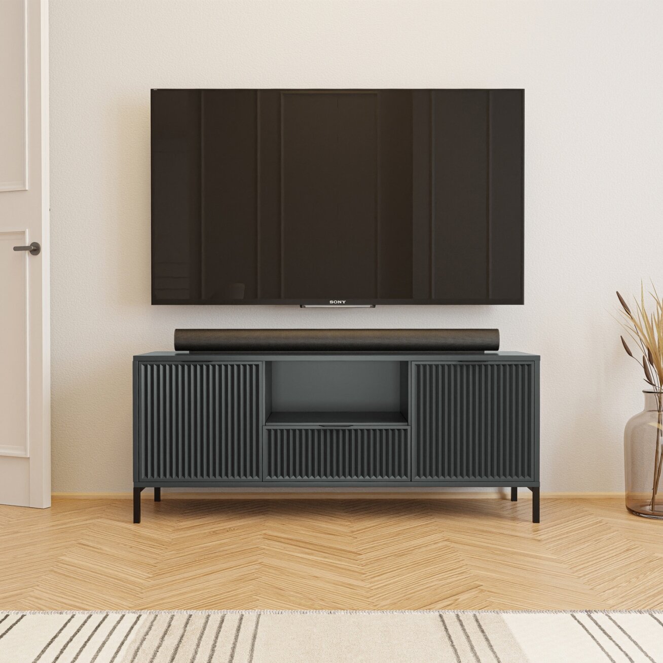 TV spintelė Wave 135 cm su stalčiais Spalvos: Greenstone (žalia) 1