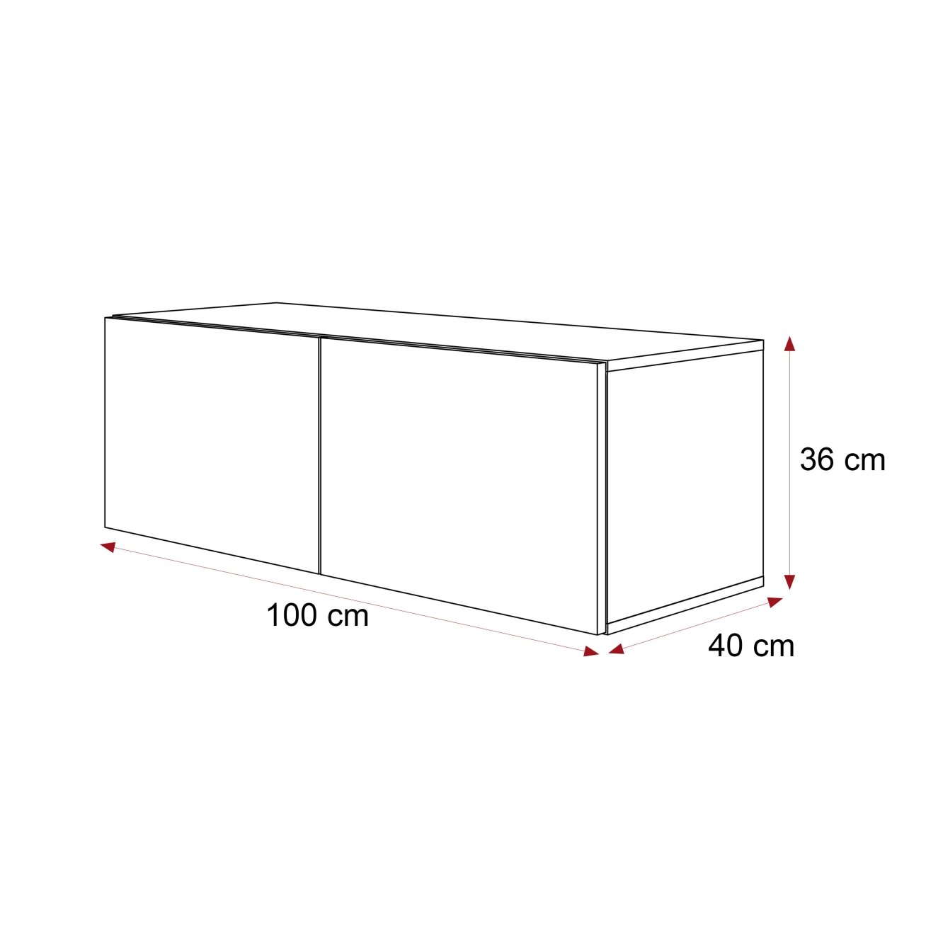 Pakabinama RTV spintelė ANGEL 100 cm su apšvietimu Spalvos: Balta / balta blizgi 5 Pakabinama RTV spintelė ANGEL 100 cm su apšvietimu Spalvos: Balta / balta blizgi 5