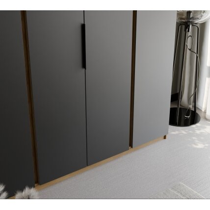 Keturdurė varstoma spinta VERONA 200 cm LED apšvietimas: ne, Spalvos: Ąžuolas evoke / juoda 2