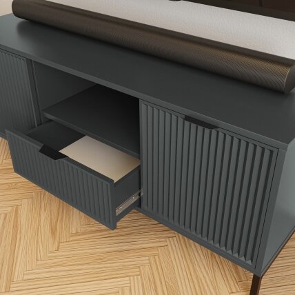TV spintelė Wave 135 cm su stalčiais Spalvos: Greenstone (žalia) 3