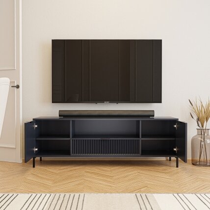 TV spintelė WAVE 165 cm su stalčiais Spalva: Indigo (tamsiai mėlyna) 2