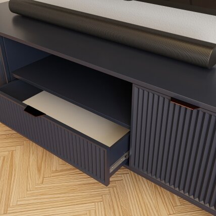 TV spintelė WAVE 165 cm su stalčiais Spalva: Indigo (tamsiai mėlyna) 3