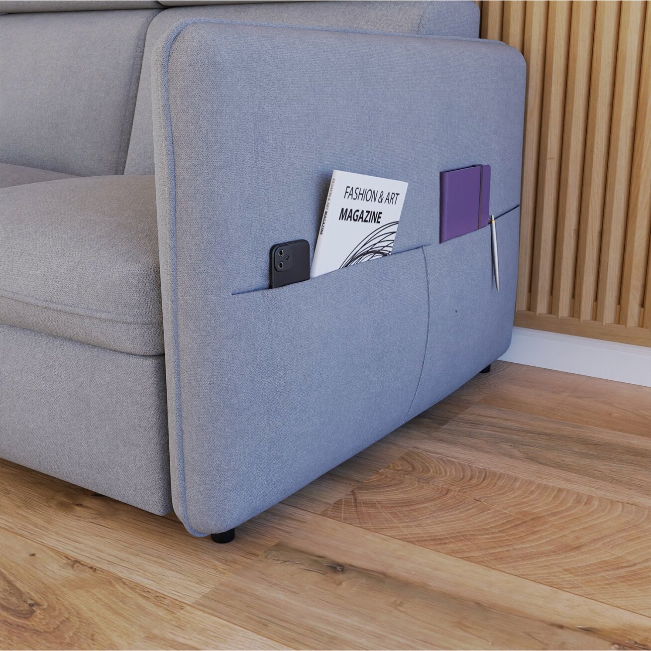 Minkštas kampinis sofa su reguliuojamu atlošu BENI Spalvos: Soro 90 (Pilka) 3 Minkštas kampinis sofa su reguliuojamu atlošu BENI Spalvos: Soro 90 (Pilka) 3