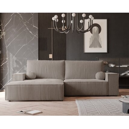Minkštas kampinis sofa HUGO su miegamąja funkcija ir patalynės dėže Kampo pusė: Kairė, Spalvos: Poso 02 (Kapučino) 3 Minkštas kampinis sofa HUGO su miegamąja funkcija ir patalynės dėže Kampo pusė: Kairė, Spalvos: Poso 02 (Kapučino) 3