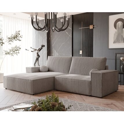 Minkštas kampinis sofa HUGO su miegamąja funkcija ir patalynės dėže Kampo pusė: Kairė, Spalvos: Poso 02 (Kapučino) Minkštas kampinis sofa HUGO su miegamąja funkcija ir patalynės dėže Kampo pusė: Kairė, Spalvos: Poso 02 (Kapučino)